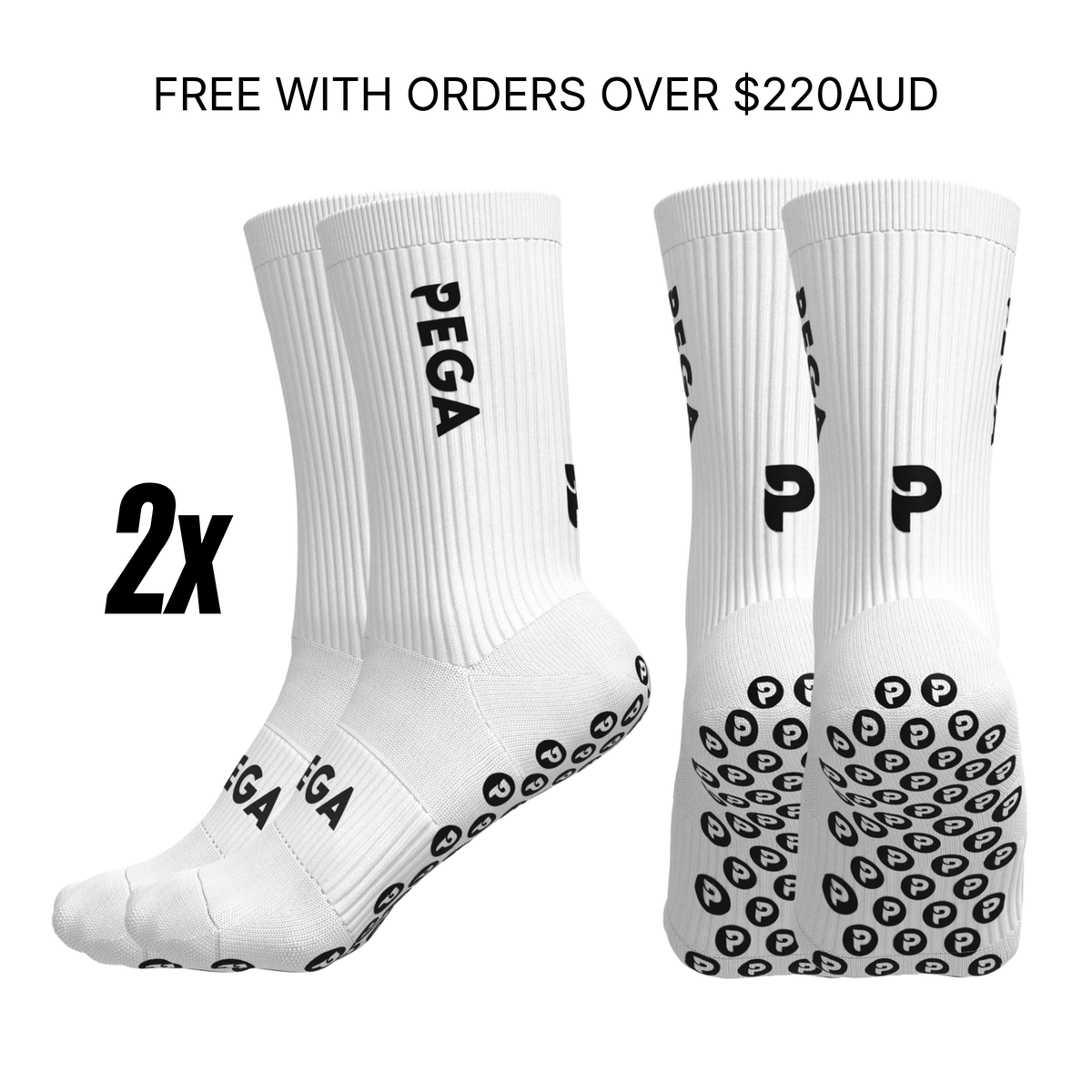 2 PACK - PEGA Grip Socks